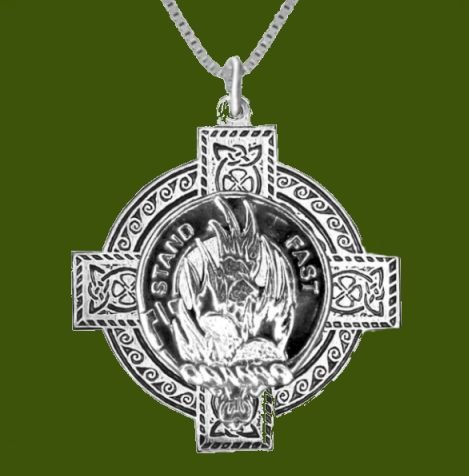 Image 0 of Grant Clan Badge Celtic Cross Stylish Pewter Clan Crest Pendant