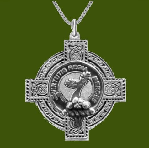 Image 0 of Skene Clan Badge Celtic Cross Stylish Pewter Clan Crest Pendant