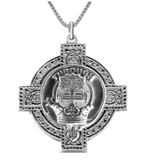 Image 1 of Hamilton Clan Badge Celtic Cross Stylish Pewter Clan Crest Pendant