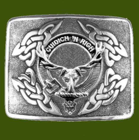 Image 0 of MacKenzie Seaforth Clan Badge Interlace Mens Stylish Pewter Kilt Belt Buckle