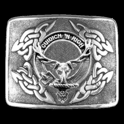 Image 0 of MacKenzie Seaforth Clan Badge Interlace Mens Sterling Silver Kilt Belt Buckle