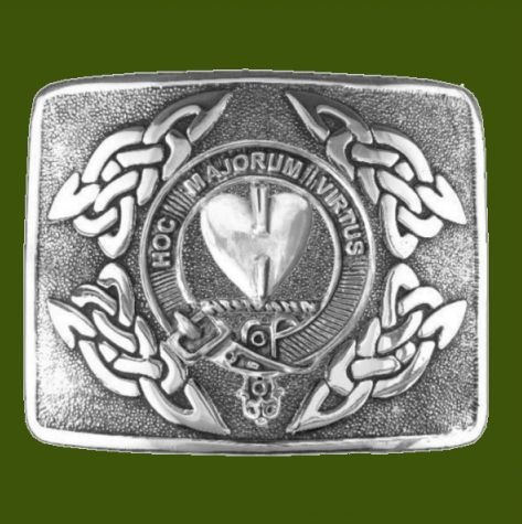 Image 0 of Logan Clan Badge Interlace Mens Stylish Pewter Kilt Belt Buckle