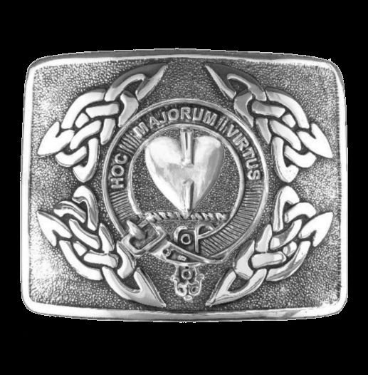 Image 0 of Logan Clan Badge Interlace Mens Sterling Silver Kilt Belt Buckle