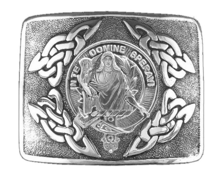 Image 1 of Lyon Clan Badge Interlace Mens Sterling Silver Kilt Belt Buckle