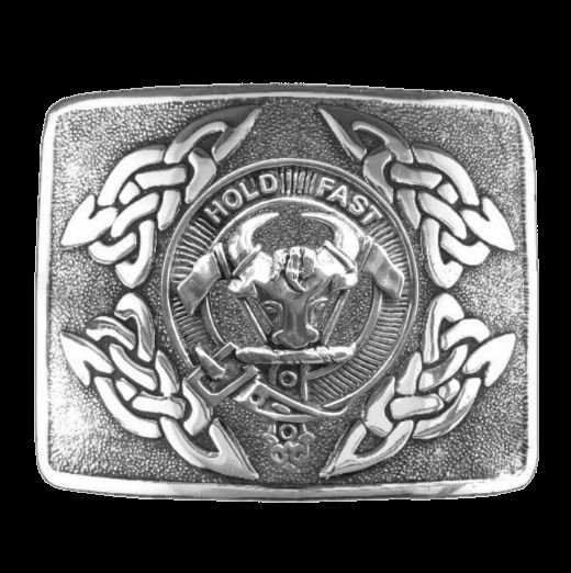 Image 0 of MacLeod Of Harris Clan Badge Interlace Mens Sterling Silver Kilt Belt Buckle