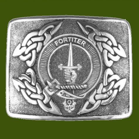 Image 0 of MacAlister Clan Badge Interlace Mens Stylish Pewter Kilt Belt Buckle