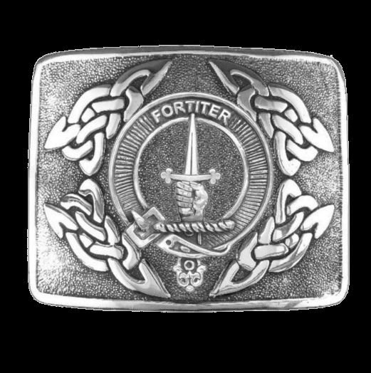 Image 0 of MacAlister Clan Badge Interlace Mens Sterling Silver Kilt Belt Buckle