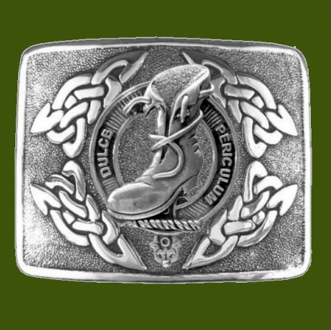 Image 0 of MacAulay Clan Badge Interlace Mens Stylish Pewter Kilt Belt Buckle