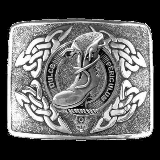 Image 0 of MacAulay Clan Badge Interlace Mens Sterling Silver Kilt Belt Buckle