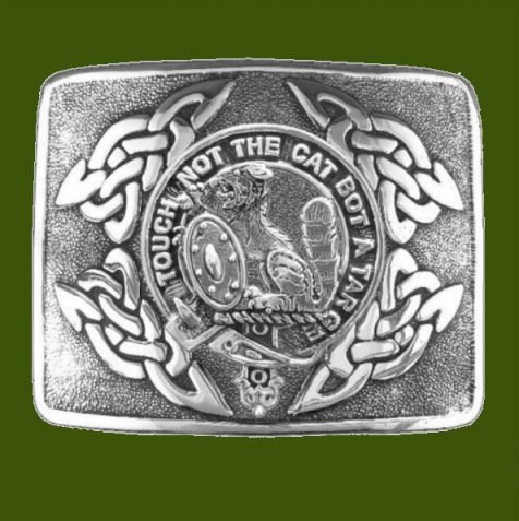 Image 0 of MacBain Clan Badge Interlace Mens Stylish Pewter Kilt Belt Buckle