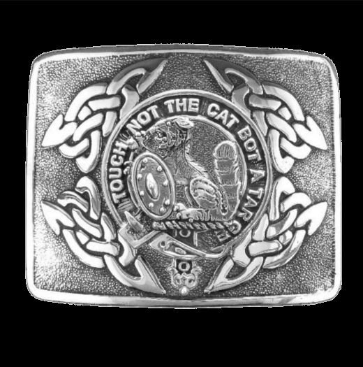 Image 0 of MacBain Clan Badge Interlace Mens Sterling Silver Kilt Belt Buckle