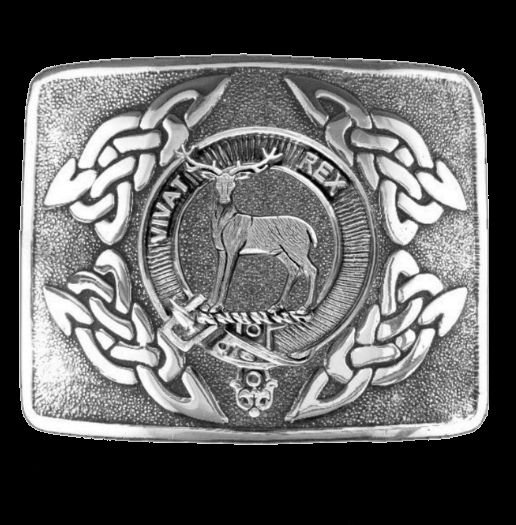 Image 0 of MacCorquodale Clan Badge Interlace Mens Sterling Silver Kilt Belt Buckle