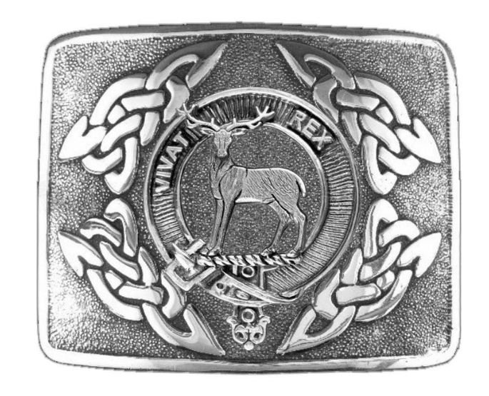 Image 1 of MacCorquodale Clan Badge Interlace Mens Sterling Silver Kilt Belt Buckle
