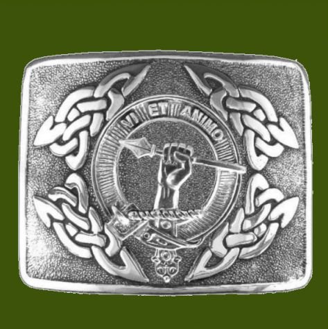 Image 0 of MacCulloch Clan Badge Interlace Mens Stylish Pewter Kilt Belt Buckle