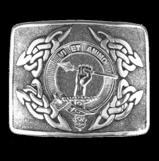 Image 0 of MacCulloch Clan Badge Interlace Mens Sterling Silver Kilt Belt Buckle