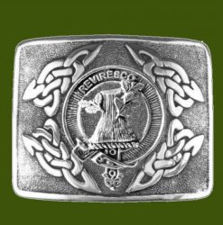 MacEwen Clan Badge Interlace Mens Stylish Pewter Kilt Belt Buckle