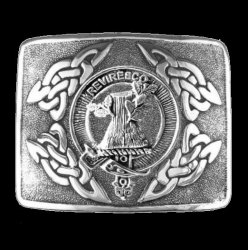 MacEwen Clan Badge Interlace Mens Sterling Silver Kilt Belt Buckle