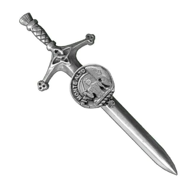 Image 1 of Mowat Clan Badge Sterling Silver Clan Crest Large Kilt Pin