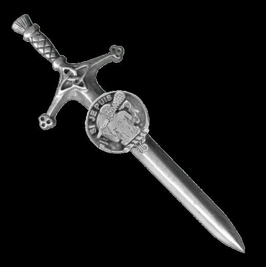 Image 0 of Livingstone Clan Badge Sterling Silver Clan Crest Large Kilt Pin
