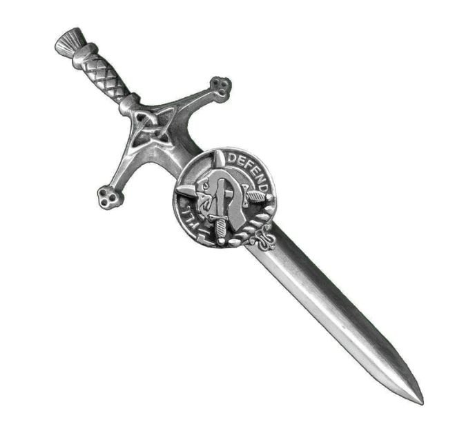 Image 1 of Lennox Clan Badge Sterling Silver Clan Crest Large Kilt Pin