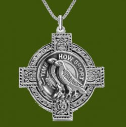 Akins Clan Badge Celtic Cross Stylish Pewter Clan Crest Pendant