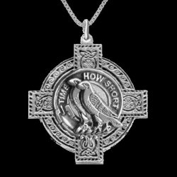 Akins Clan Badge Celtic Cross Sterling Silver Clan Crest Pendant