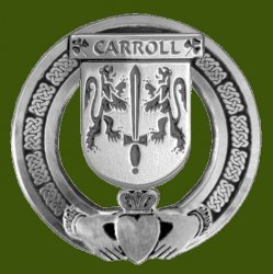 Carroll Irish Coat Of Arms Claddagh Stylish Pewter Family Crest Badge  