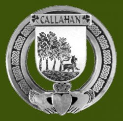 Callahan Irish Coat Of Arms Claddagh Stylish Pewter Family Crest Badge  