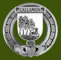 Callahan Irish Coat Of Arms Claddagh Stylish Pewter Family Crest Badge  
