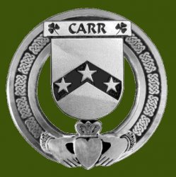 Carr Irish Coat Of Arms Claddagh Stylish Pewter Family Crest Badge  