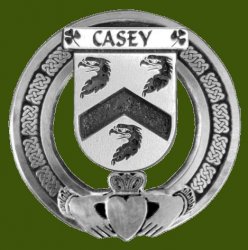 Casey Irish Coat Of Arms Claddagh Stylish Pewter Family Crest Badge  