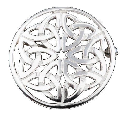 Image 1 of Celtic Knotwork Circular Design Small Sterling Silver Brooch