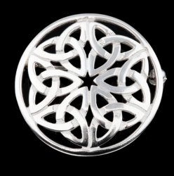 Celtic Knotwork Circular Design Small Sterling Silver Brooch