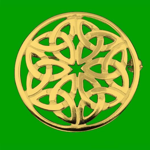 Image 0 of Celtic Knotwork Circular Design Small  9K Yellow Gold Brooch