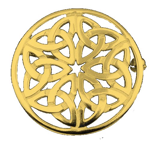 Image 1 of Celtic Knotwork Circular Design Small  9K Yellow Gold Brooch
