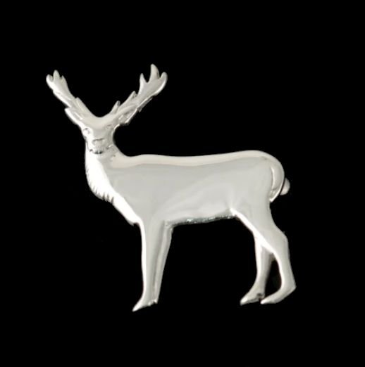 Image 0 of Proud Stag Animal Design Small Sterling Silver Brooch