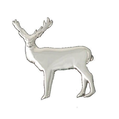 Image 1 of Proud Stag Animal Design Small Sterling Silver Brooch