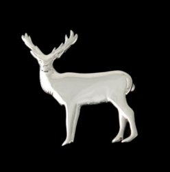 Proud Stag Animal Design Small Sterling Silver Brooch