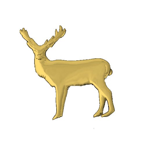 Image 1 of Proud Stag Animal Design Small 9K Yellow Gold Brooch