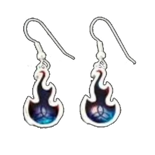 Image 1 of Celtic Fire Shetland Sea Enamelled Flame Sterling Silver Earrings