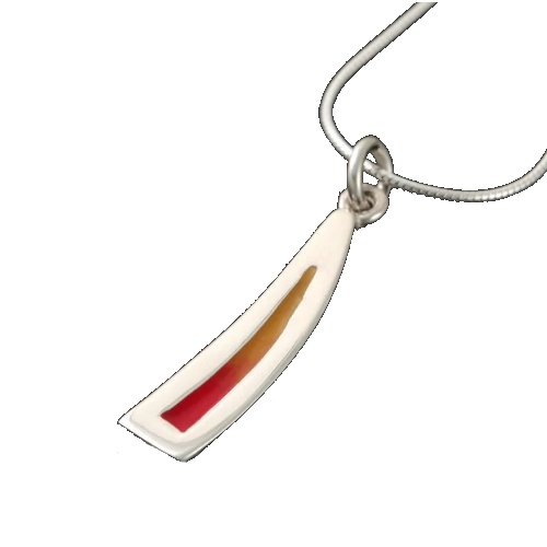 Image 1 of Celtic Fire Enamelled Curved Small Sterling Silver Pendant