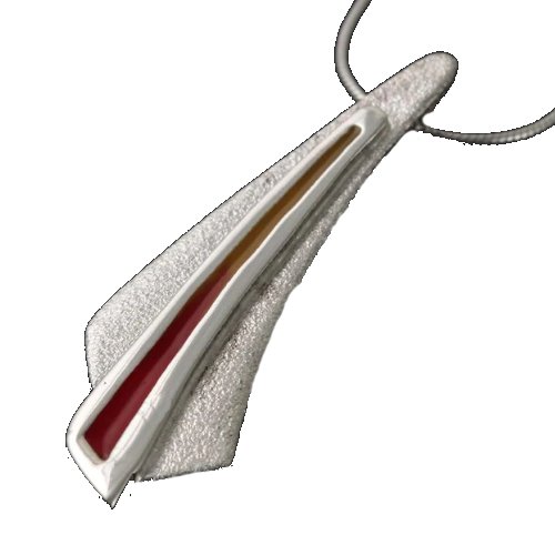 Image 1 of Celtic Fire Enamelled Fire Two Toned Medium Sterling Silver Pendant