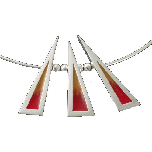 Image 1 of Celtic Fire Enamelled Three Piece Sterling Silver Necklet