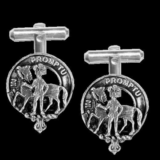 Image 0 of Trotter Clan Badge Sterling Silver Clan Crest Cufflinks