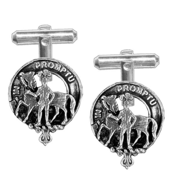 Image 1 of Trotter Clan Badge Sterling Silver Clan Crest Cufflinks