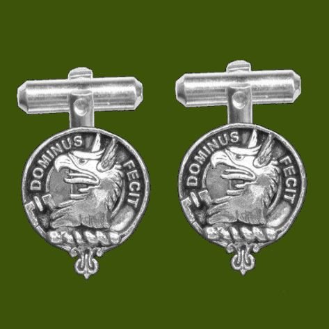 Image 0 of Baird Clan Badge Stylish Pewter Clan Crest Cufflinks