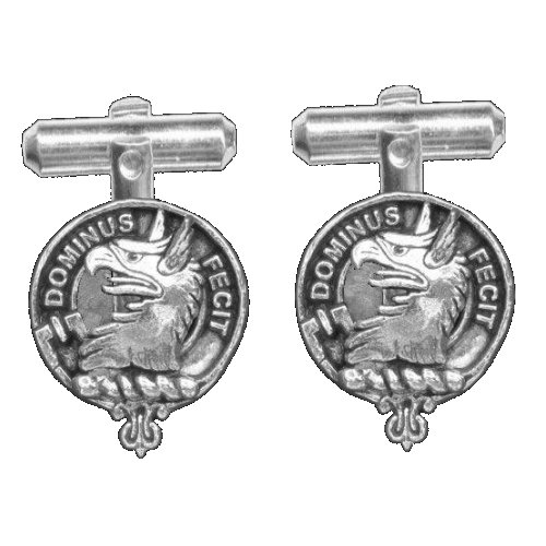 Image 1 of Baird Clan Badge Stylish Pewter Clan Crest Cufflinks