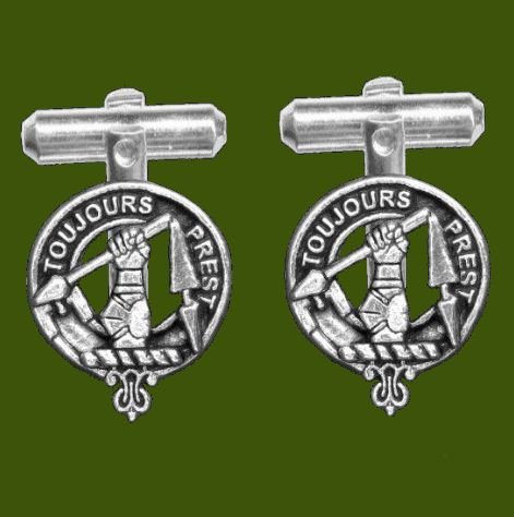 Image 0 of Carmichael Clan Badge Stylish Pewter Clan Crest Cufflinks