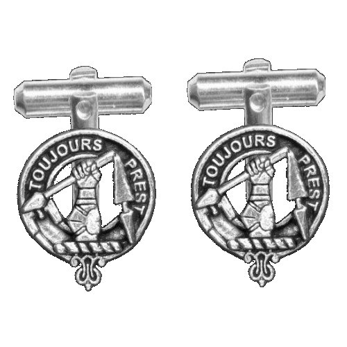 Image 1 of Carmichael Clan Badge Stylish Pewter Clan Crest Cufflinks
