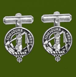 Carmichael Clan Badge Stylish Pewter Clan Crest Cufflinks